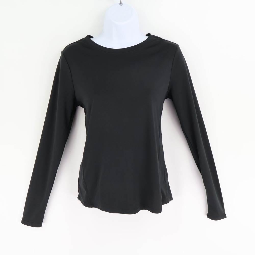Athletic Works Activewear‎ Long Sleeve Shirt Womens Size XS Black 100% Polyester